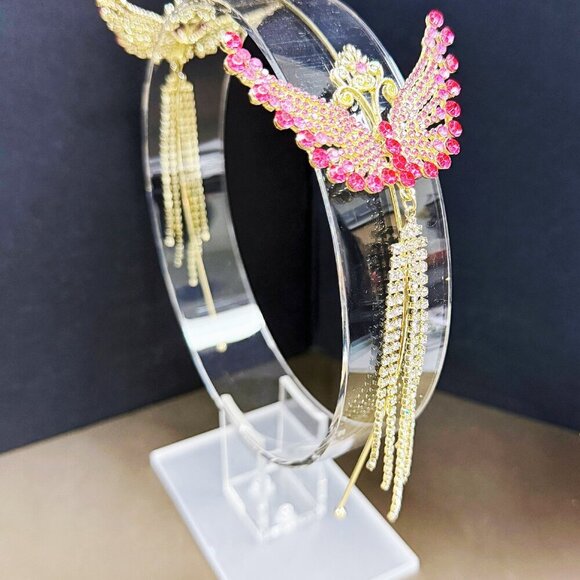 Angel Wings Headband, Hair Accessories for Girls, Goddess Headdress, Pink Crown - Picture 7 of 8